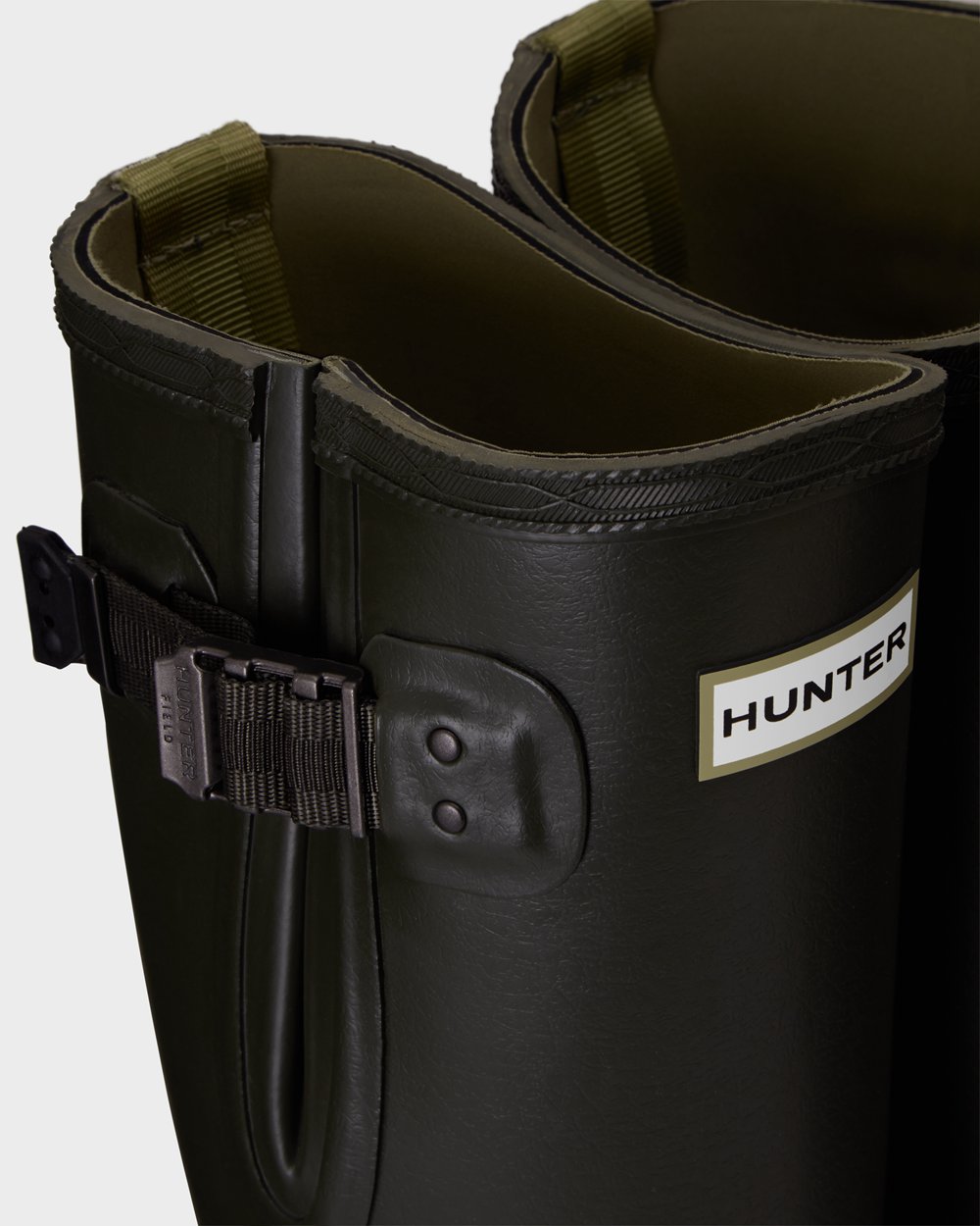 Hunter Balmoral Side Adjustable 3Mm Neoprene Tall Rain Boots - Online Shop Womens Dark Olive - MNZUI